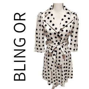 BLINGOR polka dot jacket womens size says large but fits like a small